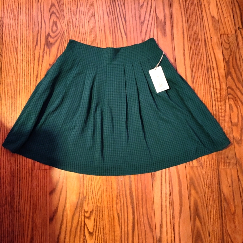 A new day, plaid, green skirt + new with tags